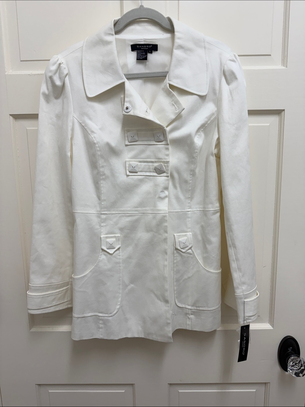 NWT  Sandro White Tailored Cotton Jacket